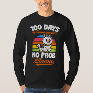 100 Days Of Kindergarten No Prob Llama Cute Animal T-Shirt