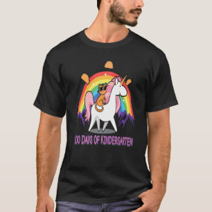 100 Days Of Kindergarten Rainbow Cat Unicorn For K T-Shirt