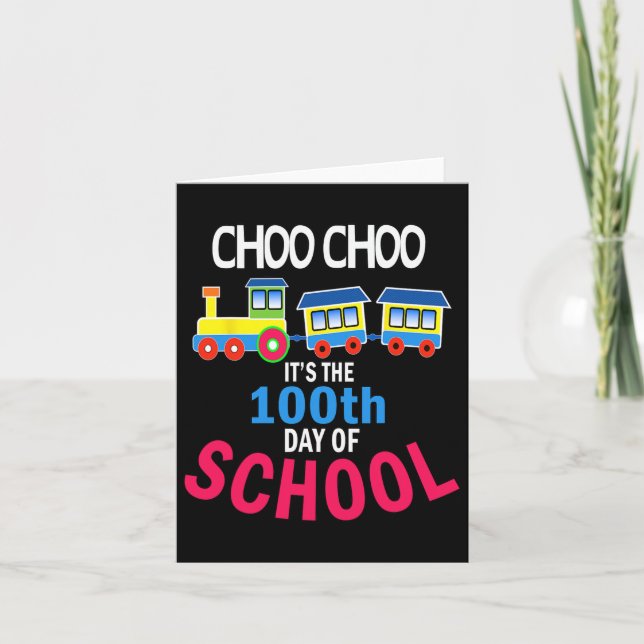 100 Days Of Kindergarten School Student Teacher  Card (Front)