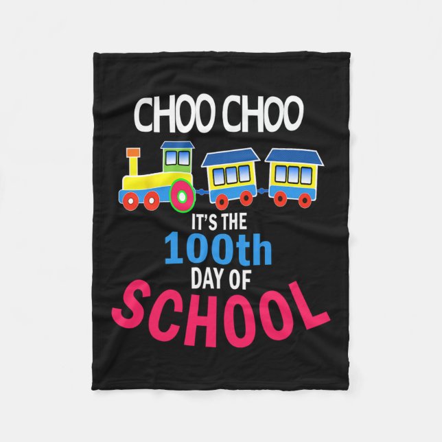 100 Days Of Kindergarten School Student Teacher  Fleece Blanket (Front)