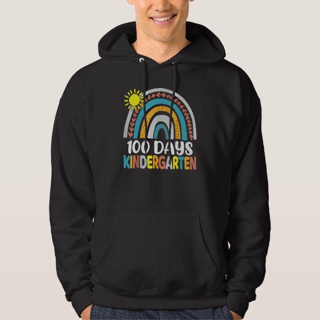 100 Days of Kindergarten School Teacher or Student Hoodie (Front)