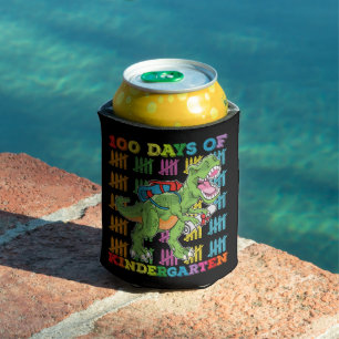 100 Days Of Kindergarten T Rex Dinosaur School Can Cooler