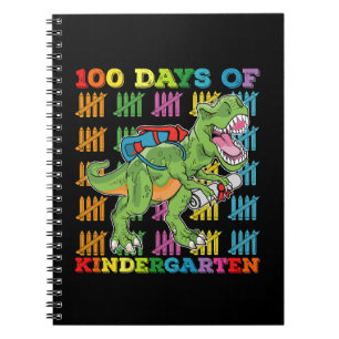 100 Days Of Kindergarten T Rex Dinosaur School Notebook