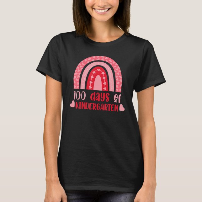 100 Days Of Kindergarten Teacher 100 Day Of School T-Shirt (Front)