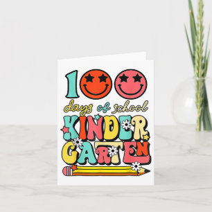 100 Days Of Kindergarten Teacher Kids 100th Day Of Card