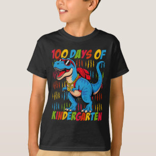 100 Days Of Kindergarten Trex Dinosaur Kids Boys S T-Shirt