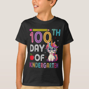 100 Days Of Kindergarten Unicorn 100th Day Of T-Shirt