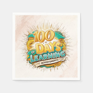100 Days of Learning Achievements Fun Graduation Napkin