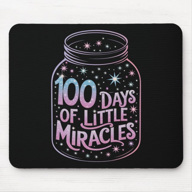 100 Days Of Little Miracles Magical Jar Gratitude  Mouse Pad (Front)