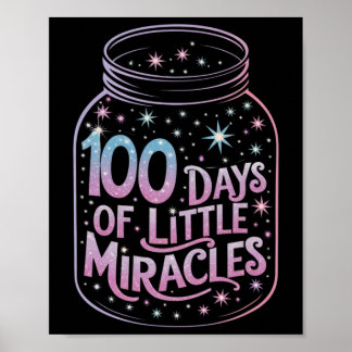 100 Days Of Little Miracles Magical Jar Gratitude Poster