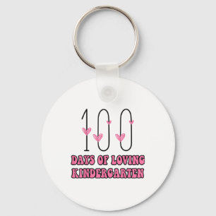 100 Days Of Loving Kindergarten Heart Teacher Vale Key Ring