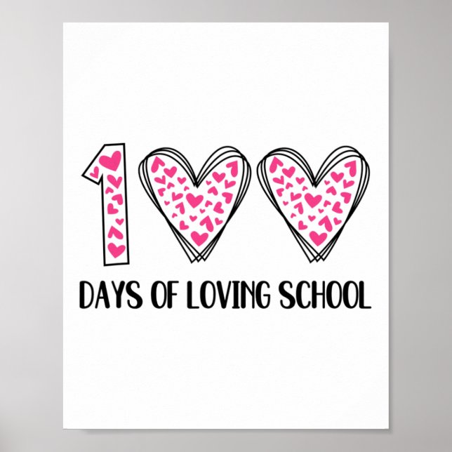 100 Days Of Loving School 100th Day Of School Teac Poster (Front)