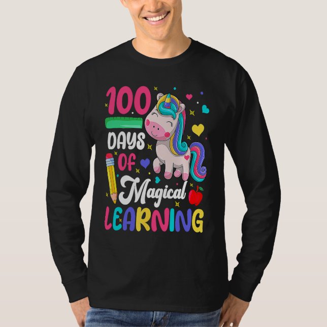 100 Days Of Magical Learning 100th Day Of School U T-Shirt (Front)