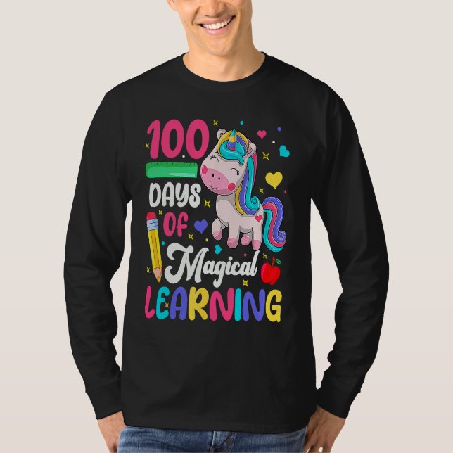 100 Days Of Magical Learning 100th Day Of School U T-Shirt (Front)