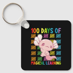 100 Days Of Magical Learning Axolotl School Key Ring