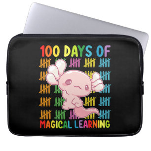100 Days Of Magical Learning Axolotl School Laptop Sleeve