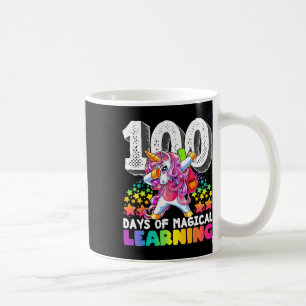 100 days of magical learning dabbing unicorn gift coffee mug