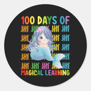 100 Days Of Magical Learning Mermaid School Classic Round Sticker