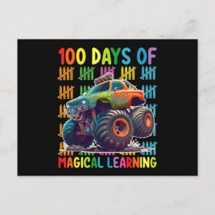 100 Days Of Magical Learning Monster Truck School Postcard