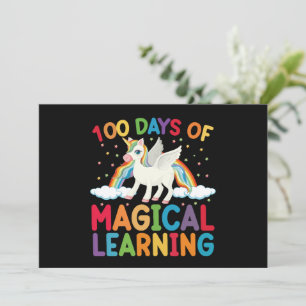 100 Days Of Magical Learning School Unicorn Girls Invitation