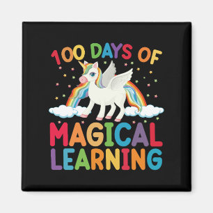 100 Days Of Magical Learning School Unicorn Girls Magnet
