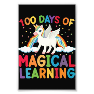 100 Days Of Magical Learning School Unicorn Girls Photo Print