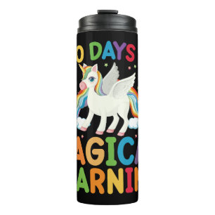 100 Days Of Magical Learning School Unicorn Girls Thermal Tumbler