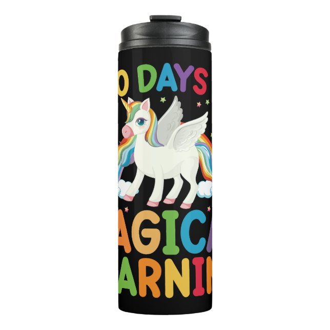 100 Days Of Magical Learning School Unicorn Girls  Thermal Tumbler (Front)