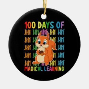 100 Days Of Magical Learning Squirrel School Ceramic Tree Decoration