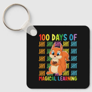 100 Days Of Magical Learning Squirrel School Key Ring