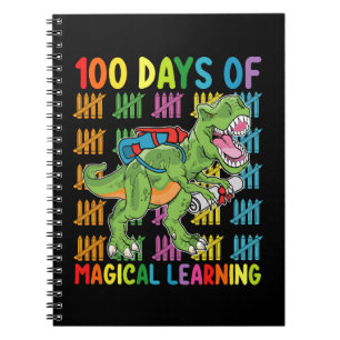 100 Days Of Magical Learning T Rex Dinosaur School Notebook