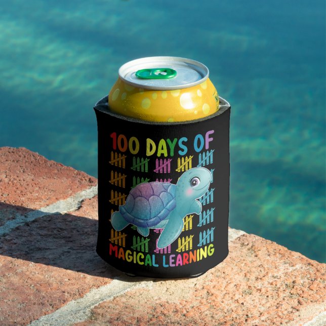 100 Days Of Magical Learning Turtle School Can Cooler (In Situ Pool)