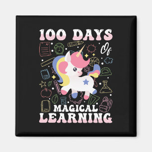 100 Days Of Magical Learning Unicorn Design  Magnet