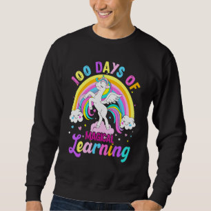 100 Days Of Magical Learning Unicorn Rainbow Stude Sweatshirt
