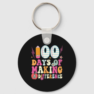 100 Days Of Making A Difference 100th Day Of Schoo Key Ring