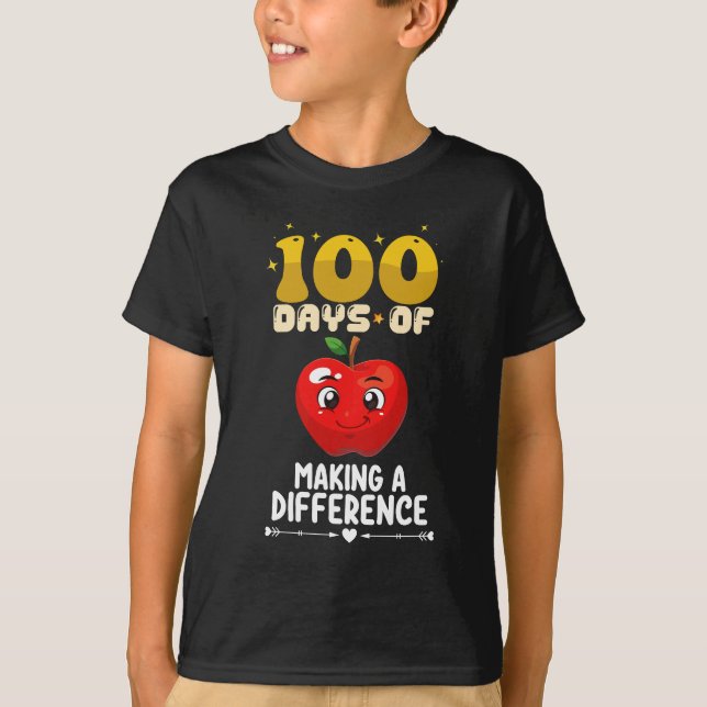 100 Days Of Making A Difference Apple T-Shirt (Front)