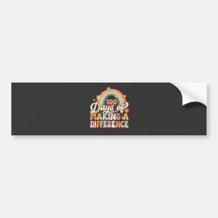 100 Days of Making a Difference Rainbow Teaching Bumper Sticker