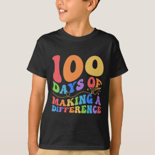 100 Days Of Making Difference 100th Day School Tea T-Shirt