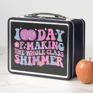 100 Days Of Making The Whole Class Shimmer Disco Metal Lunch Box
