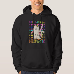 100 days of meowgic 100 days of school unicorn cat hoodie