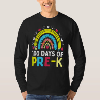 100 Days Of Pre K Happy 100th Day Of School Teache T-Shirt