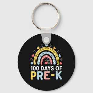 100 Days Of Pre K Rainbow Happy 100th Day Of Schoo Key Ring