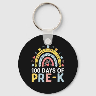 100 Days Of Pre K Rainbow Happy 100th Day Of Schoo Key Ring