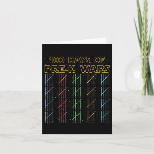 100 Days Of Pre-k Wars 100th Day Of School Card