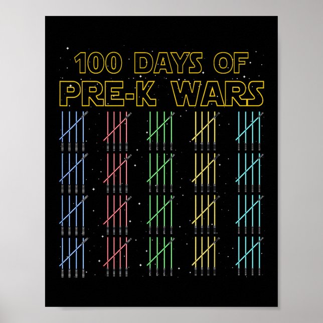 100 Days Of Pre-k Wars 100th Day Of School Poster (Front)