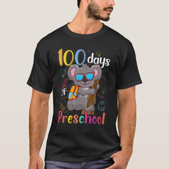100 Days Of Preschool Koala 100th Day School Presc T-Shirt (Front)