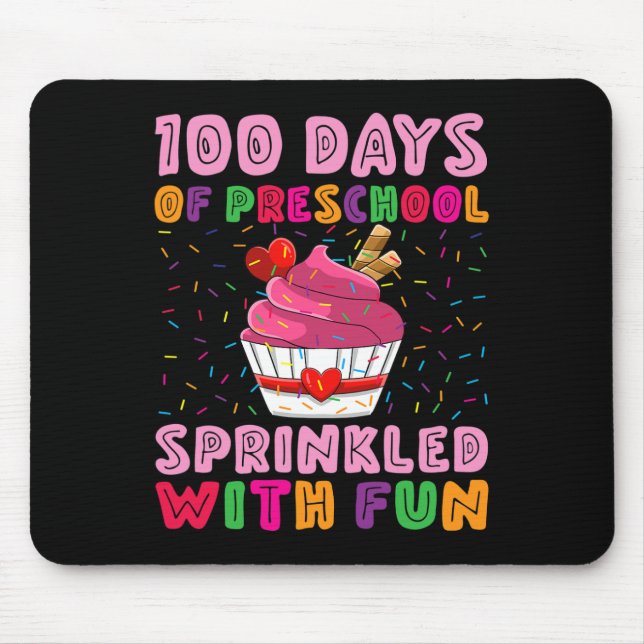 100 Days Of Preschool Sprinkled With Fun Cupcake G Mouse Pad (Front)