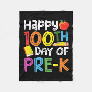 100 Days Of Preschool Teacher Kids 100th Days Of Fleece Blanket