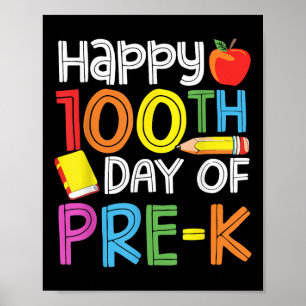 100 Days Of Preschool Teacher Kids 100th Days Of Poster