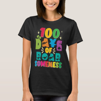 100 Days Of Roar Someness 100 Days Of School Rex D T-Shirt